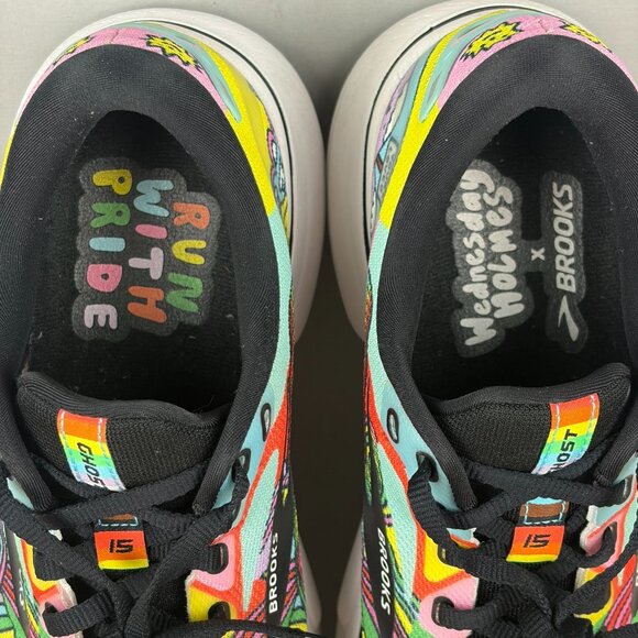 Brooks Ghost 15 Run Proud Athletic Running Shoes Womens 8.5 Pride Multicolor - Picture 8 of 10